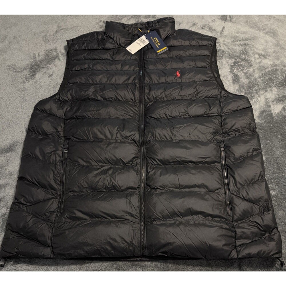 3XLT Polo Ralph Lauren Men Black Water Repellent Performance Puffer Vest